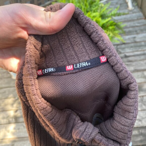 Vintage 90s Wilson Embroidered Corduroy Zip Up Jacket Brown Large - Picture 5 of 5